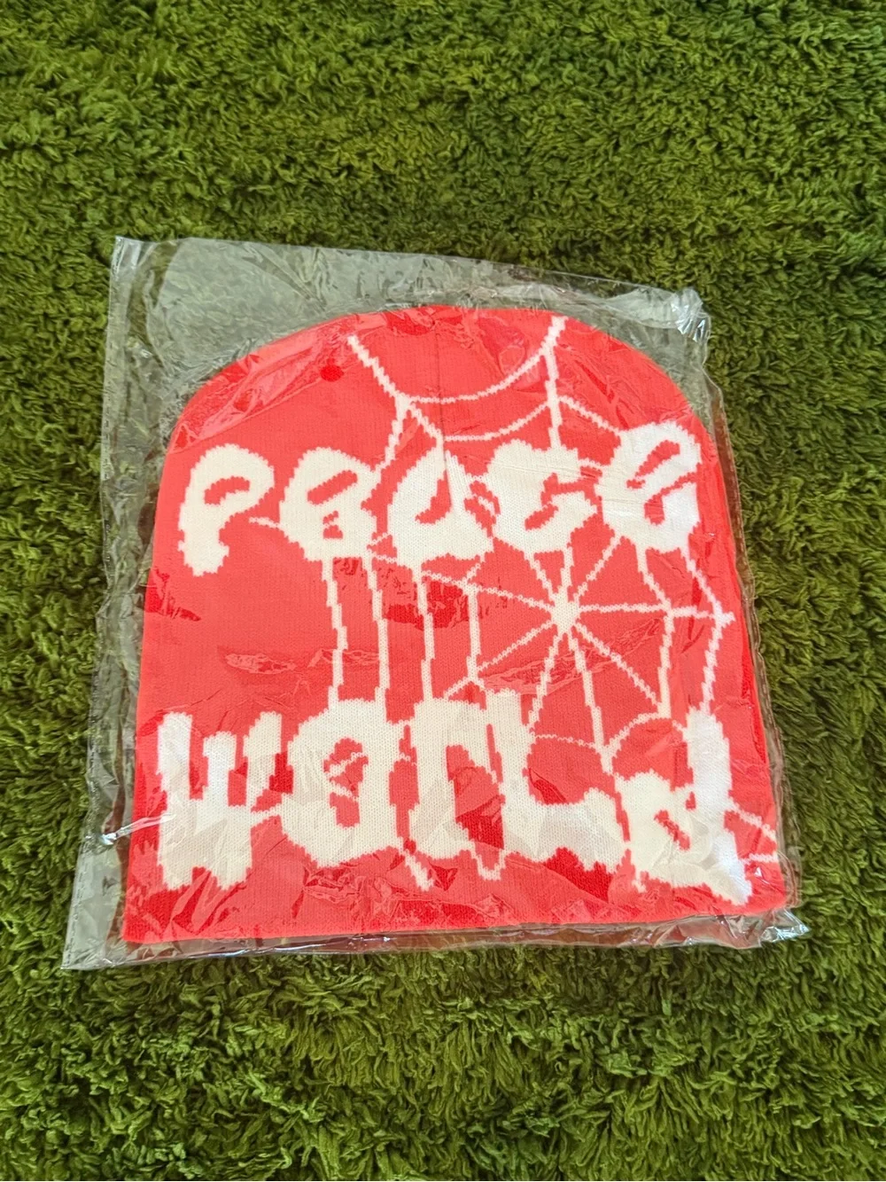 Red 'Dream World' Knit Beanie Hat - Brand: